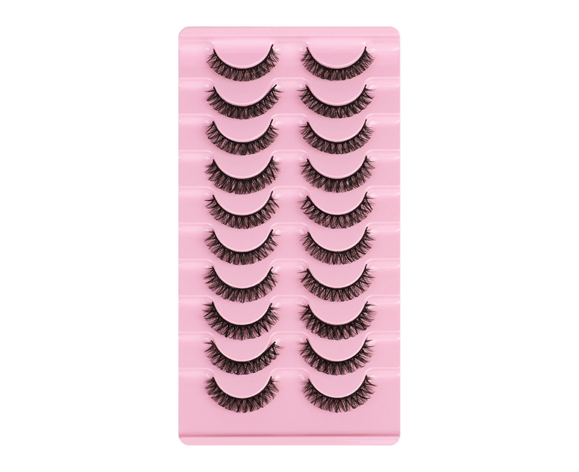 10 Pairs False Eyelashes No Residue D-Shaped 3D Effect Lady Handmade Extensions Artificial Eyelash for Beauty