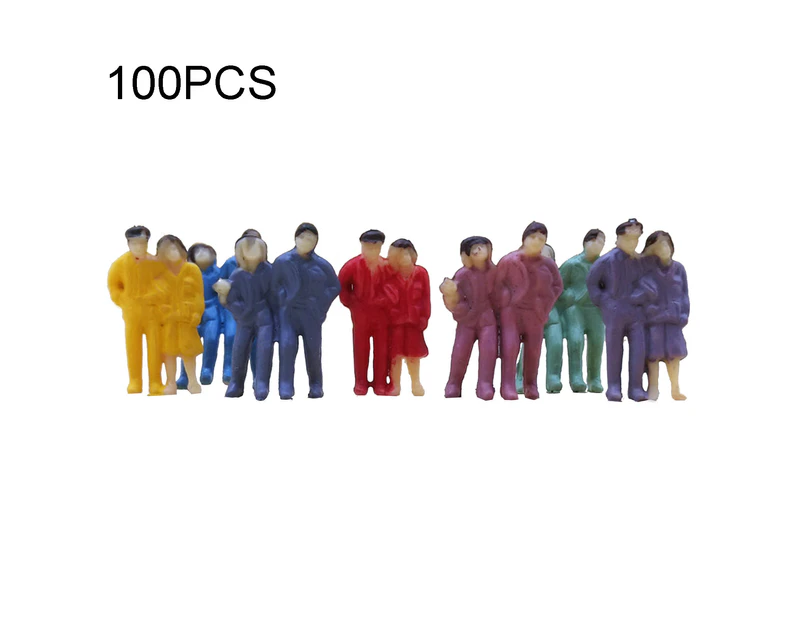 Centaurus Store 100Pcs 1:87 Scale Figures Miniature Mixed Model DIY Standing Sitting People- 100pcs