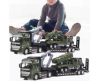 Centaurus Store 1/50 Scale Army Trailer Model Figure Educational Pull-back Function Army Trailer Missiles Vehicle Model Toy for Student- A