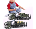 Centaurus Store 1/50 Scale Army Trailer Model Figure Educational Pull-back Function Army Trailer Missiles Vehicle Model Toy for Student- B
