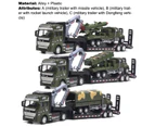 Centaurus Store 1/50 Scale Army Trailer Model Figure Educational Pull-back Function Army Trailer Missiles Vehicle Model Toy for Student- A