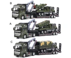 Centaurus Store 1/50 Scale Army Trailer Model Figure Educational Pull-back Function Army Trailer Missiles Vehicle Model Toy for Student- A