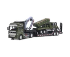 Centaurus Store 1/50 Scale Army Trailer Model Figure Educational Pull-back Function Army Trailer Missiles Vehicle Model Toy for Student- A