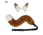 Centaurus Store 1 Set Faux Fox Tail Real-looking Comfortable to Wear Role-playing Props Soft Touch Cosplay Fox Tail Ears for Carnival Gift- 12