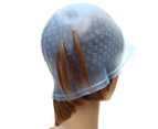 Highlights Hat Universal Bright Color Lightweight Soft Silicone Hair Dyeing Cap for Home Light Blue