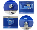 Handle Smooth Edge Large Capacity 6 Grids Metal Cash Drawer Deposit Box Jewelry Cash Money Safe Box with Key - Blue