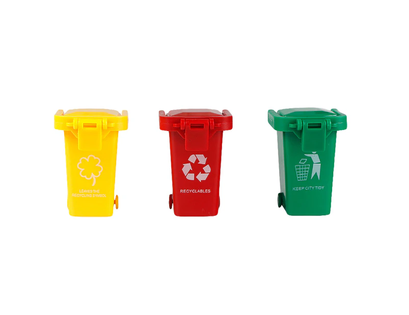 Centaurus Store 3Pcs Trash Can Toy Bright-colored Portable ABS kids Garbage Truck's Trash Cans Toy Shooting Props-