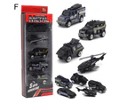 Centaurus Store 5Pcs 1/64 Diecast Alloy Engineering Racing Military Car Vehicle Model Kids Toy- F
