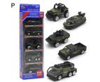 Centaurus Store 5Pcs 1/64 Diecast Alloy Engineering Racing Military Car Vehicle Model Kids Toy- P