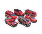 Centaurus Store 6Pcs Simulation Alloy Car Toy Police Fire Truck Off-road Racing Model Kids Gift- E