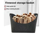 Storage Bag High Capacity Foldable with Handle Hole Felt Cloth Magazine Storage Rack Storage Basket for Daily Use - Grey