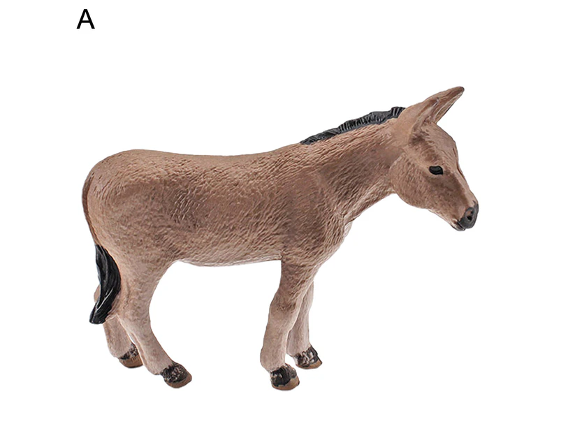 Centaurus Store Animal Figurine Simulation Donkey Alpaca Red Deer Sheep Animal Model Toys Desktop Ornament Gift for Home- A