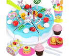 Centaurus Store 87Pcs/Set Birthday Party Cake Cutting Knife Cup Plate Funny Kid Pretend Play Toy-Pink