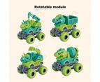 Centaurus Store Baby Inertia Car Toy Safe Interactive Colorful Cartoon Dinosaur Baby Blaze Truck Toy for Home- C