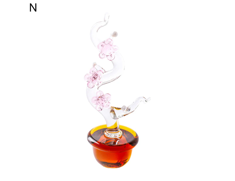 Centaurus Store Flower Figurines Japanese Style Exquisite Glass Nice Looking Artificial Flower Home Decor- N