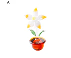 Centaurus Store Flower Figurines Japanese Style Exquisite Glass Nice Looking Artificial Flower Home Decor- H