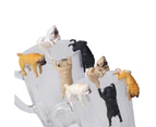 Centaurus Store Realistic Mini Pug Dog Figurine Hanging on Cup Rim DIY Fairy Garden Accessory-Black Pendant Type