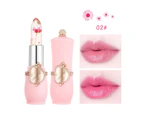 3.8g Lip Glaze Hydrating Color Change Transparent Flower Moisturized Lip Balm for Girl-Rose Red