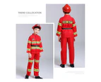 Halloween Children Fireman Cosplay Costume Firefighter Uniform Kids Role Play Work Clothing Performance Party Carnival Party Blue Set With Toys