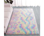 Fluffy Area Rugs, 3X5 Feet Rainbow Carpet, Ultra Soft Indoor Modern Plush Carpets for Living Room Bedroom Kids Room Nursery Home Decor, Upgrade Anti-Skid D