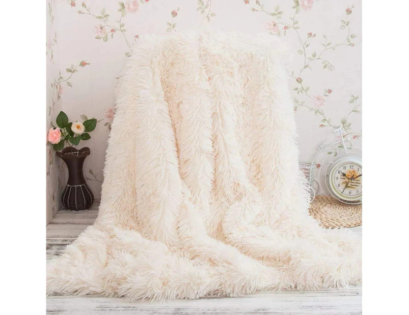 Cuddly Blanket Long hair Fur Look Sofa Blanket Microfiber Faux Fur TV Blanket Daily Air Conditioning Blanket