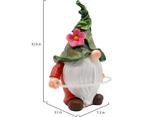Garden Gnome Statue with Solar LED Lights, Resin Gnome Figurine Playing Hoop, Outdoor Gnomes Garden Decorations for Patio Yard Lawn Porch, Ornament Gift