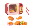 Microwave Oven Simulation Model Toy Timing Playing Dollhouse Interactive Doll - Red