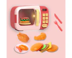 Microwave Oven Simulation Model Toy Timing Playing Dollhouse Interactive Doll - Red