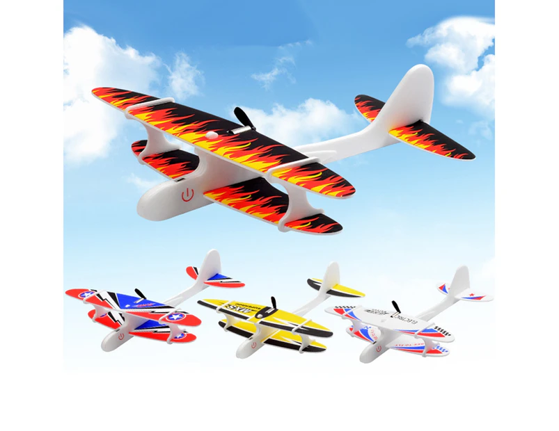 LED Light DIY Assembly Hand Throw Electric Glider Flying Airplane Model Kids Toy