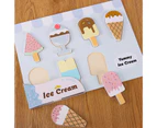 1 Set Ice Cream Puzzle Bright Color Smooth Surface Portable Kitchen Ice Dessert Model Play House Food Toy for Gift