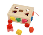 Wooden Blocks Shape Sorter Walking Pull Along Car Model Educational Kids Toy