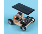 Assembled Racing Car Model Toy Easy to Assembly Wooden DIY Mini Solar Wireless Racing Car for Kids
