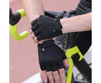 Windyhope 2Pcs Gloves Soft Shock-proof Non-slip Half Finger Bike Gloves for Outdoor-Red M