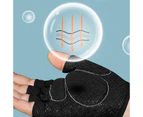 Windyhope 2Pcs Gloves Soft Shock-proof Non-slip Half Finger Bike Gloves for Outdoor-Red M