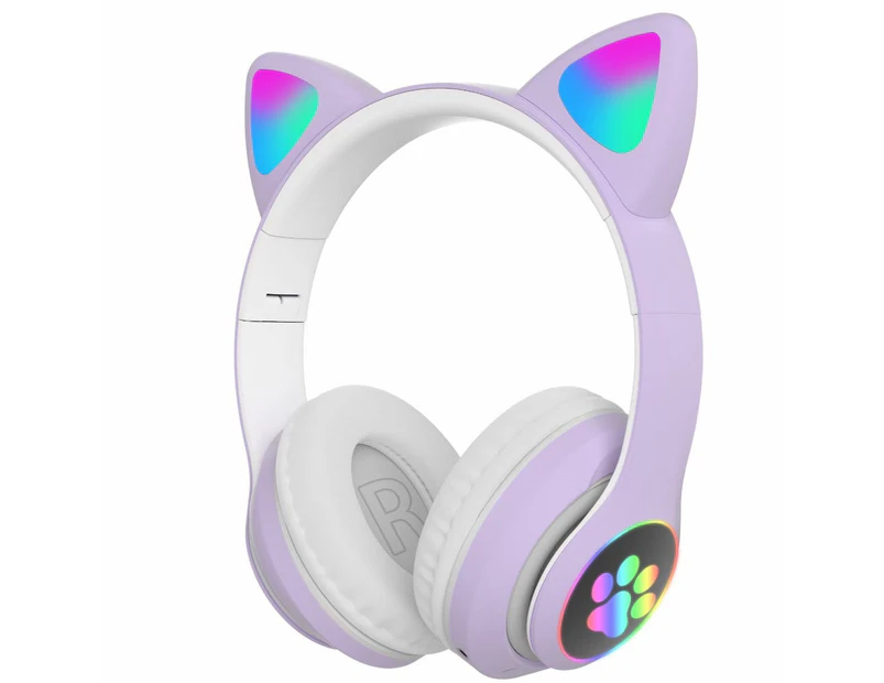 Wireless Noise Cancelling Over-Ear Headphones, Built-in Microphone, Headphones Cat Ear Wireless Headphones