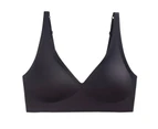 Women Underwear Push Up Breathable Soft High Elasticity U-shaped Lady Bra for Home -Black