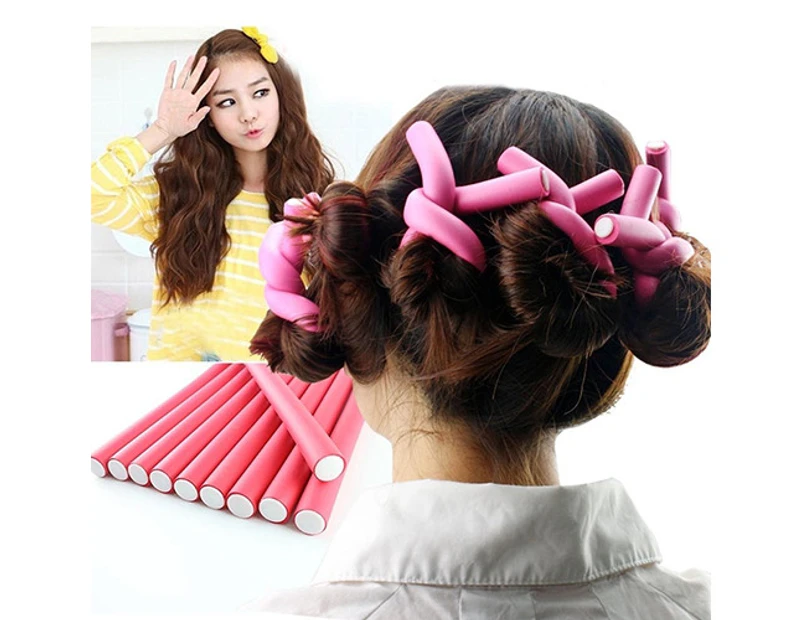 10 Pieces Bendy Twist Curler Maker Soft Foam Hair Roller Rods Hair Rollers  Tools .au