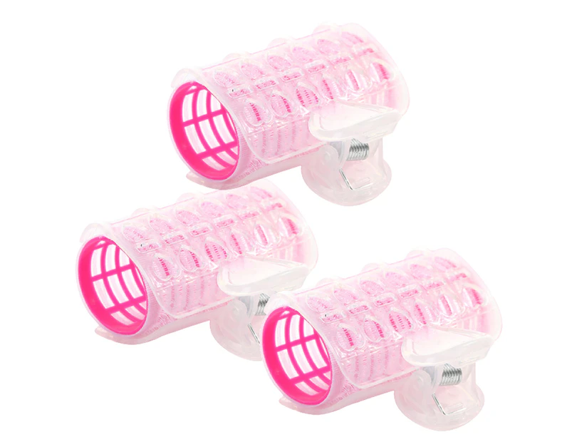 3Pcs Hair Roller Quick Modeling DIY PP Self-Adhesive Hair Curling Bang for Women-Pink