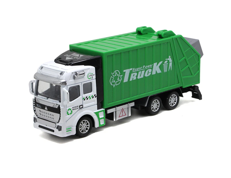 Mini 1/48 Garbage Truck Model with Trash Can Kids Children Toys Birthday Gift - Green