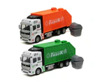 Mini 1/48 Garbage Truck Model with Trash Can Kids Children Toys Birthday Gift - Green