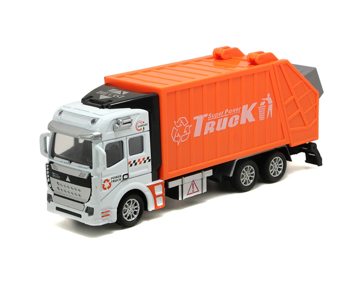 Mini 1/48 Garbage Truck Model with Trash Can Kids Children Toys Birthday Gift - Orange