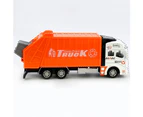Mini 1/48 Garbage Truck Model with Trash Can Kids Children Toys Birthday Gift - Orange