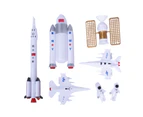 7Pcs/Set Space Model Fine Workmanship Decoration ABS Space Shuttle Exploration Toys for Children