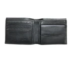 Adori KWC2096 Mens wallet Contrast stitching Black kangaroo leather - Black with Green Contrast Stitch
