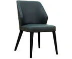 Milo Set of 8 Dining Chair Genuine Leather Solid Rubber Wood Frame - Dark Grey