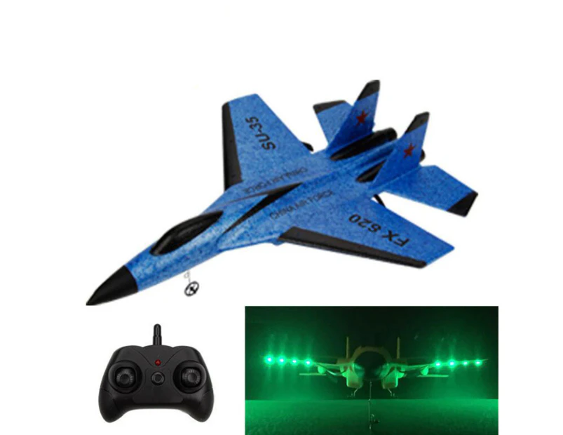 1 Set Aircraft Toy Entertainment Electric Shockproof 2.4G Glider Stable RC Drone Toy for Children - Blue