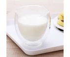 2PCS Household Heat-resistant Double Wall Glass Cup Tea Coffee Milk Drinkware-450ML