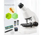 1 Set 1200X Kids Microscope Adjustable High Multiple Hand-on Ability School Laboratory Science Microscope Kit for Daily Use