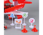 1 Set Airplane Toy High Stability Long Slides Broken-Proof Inertia Airplane Large Storage Transport Aircraft Vehicle Toy for Children - Red