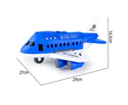1 Set Airplane Toy High Stability Long Slides Broken-Proof Inertia Airplane Large Storage Transport Aircraft Vehicle Toy for Children - Blue
